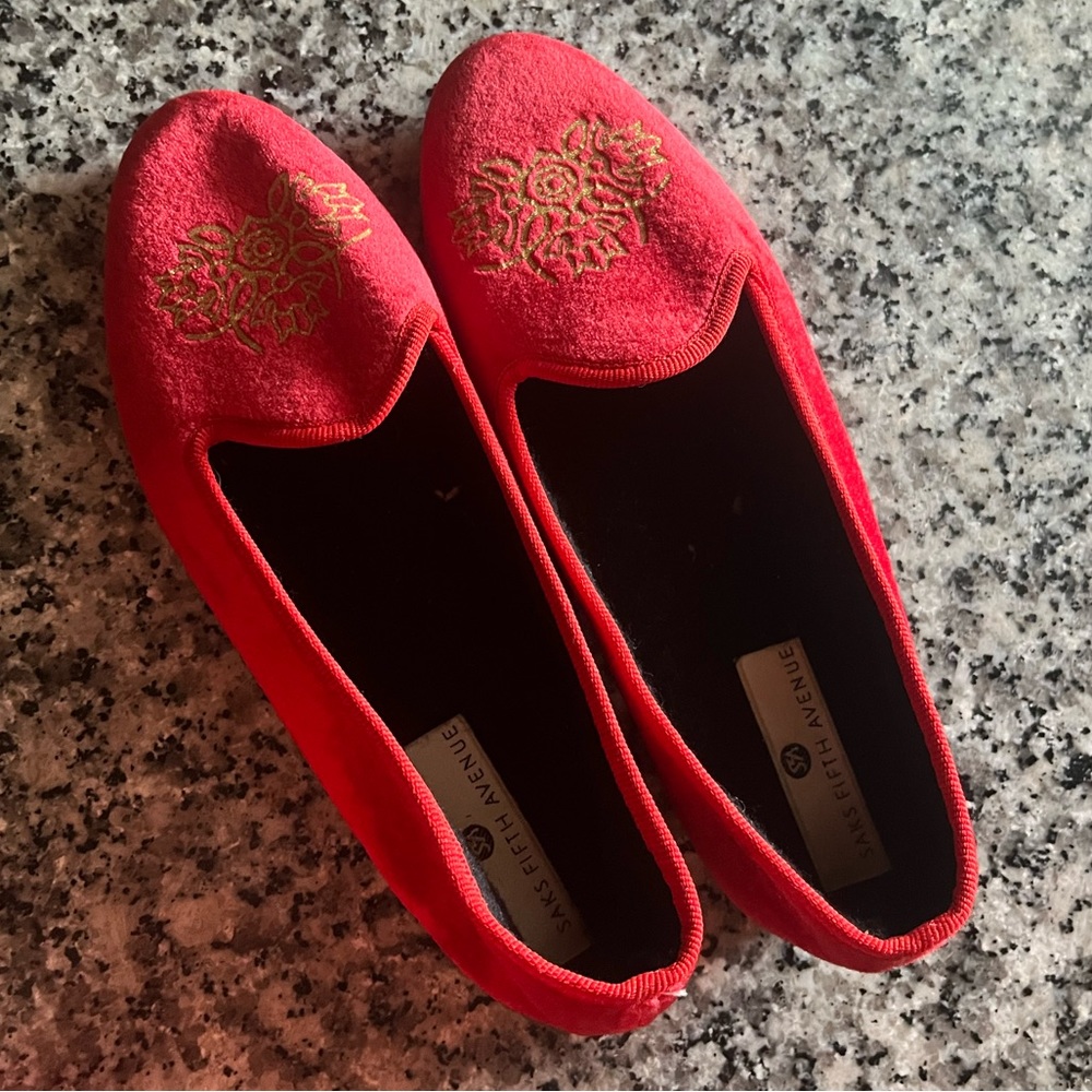 red velvet loafers approx size 6/6.5 - Picture 2 of 5